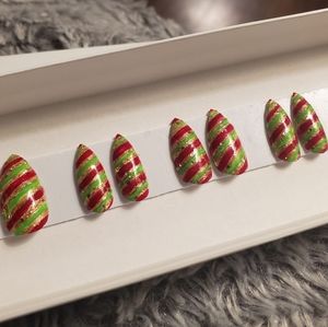 Christmas stiletto press on nails